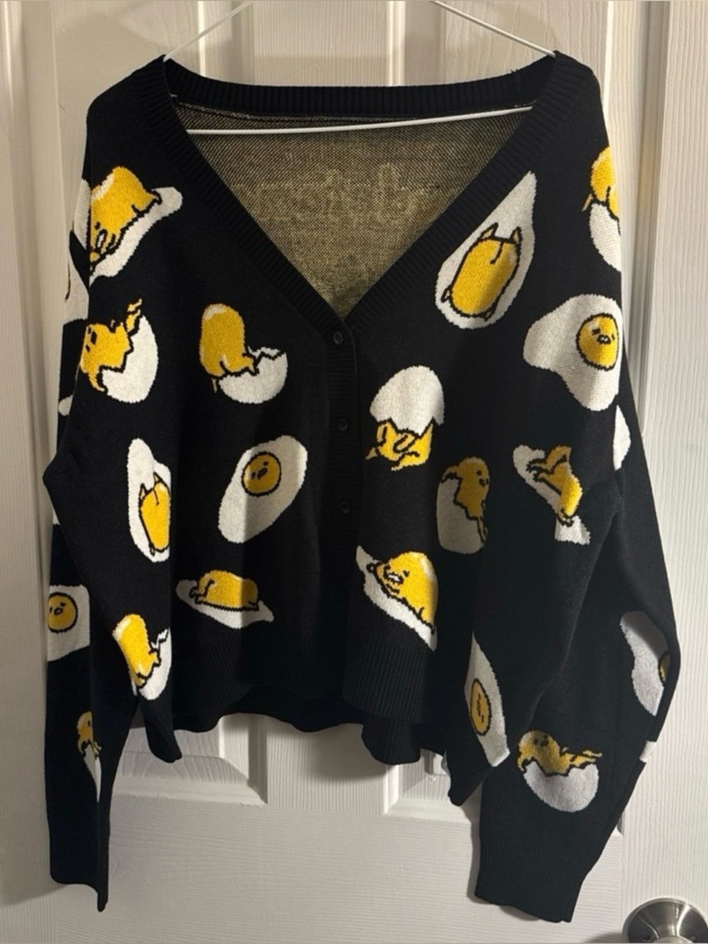 Blackmilk X Sanrio: Gudetama Black Cropped Cardigan - Picture 2 of 4